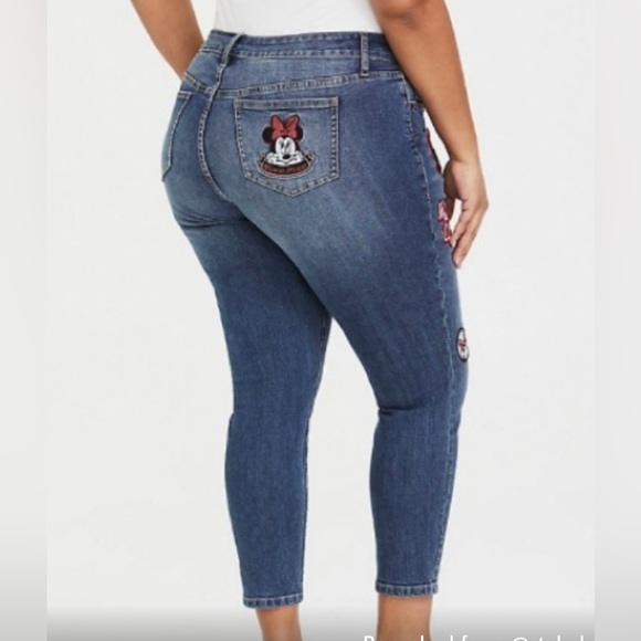 Disney Torrid Women’s Plus Size Blue Jeans with Minnie Mouse Patches EUC… - Picture 2 of 15
